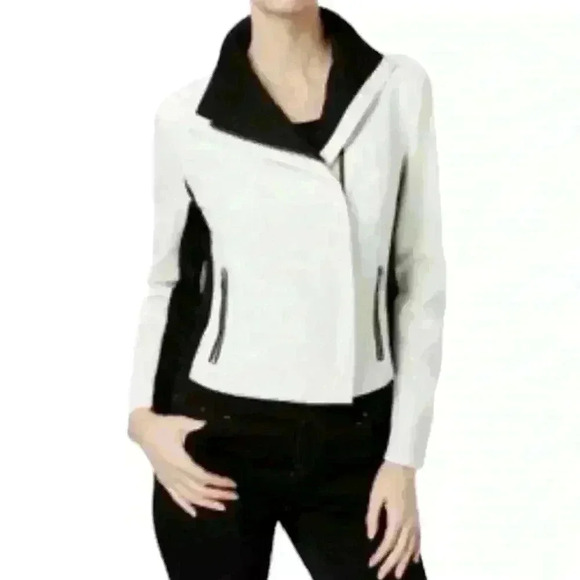 INC International Concepts Jackets & Blazers - (Sold) INC International Concepts white leather jacket size medium